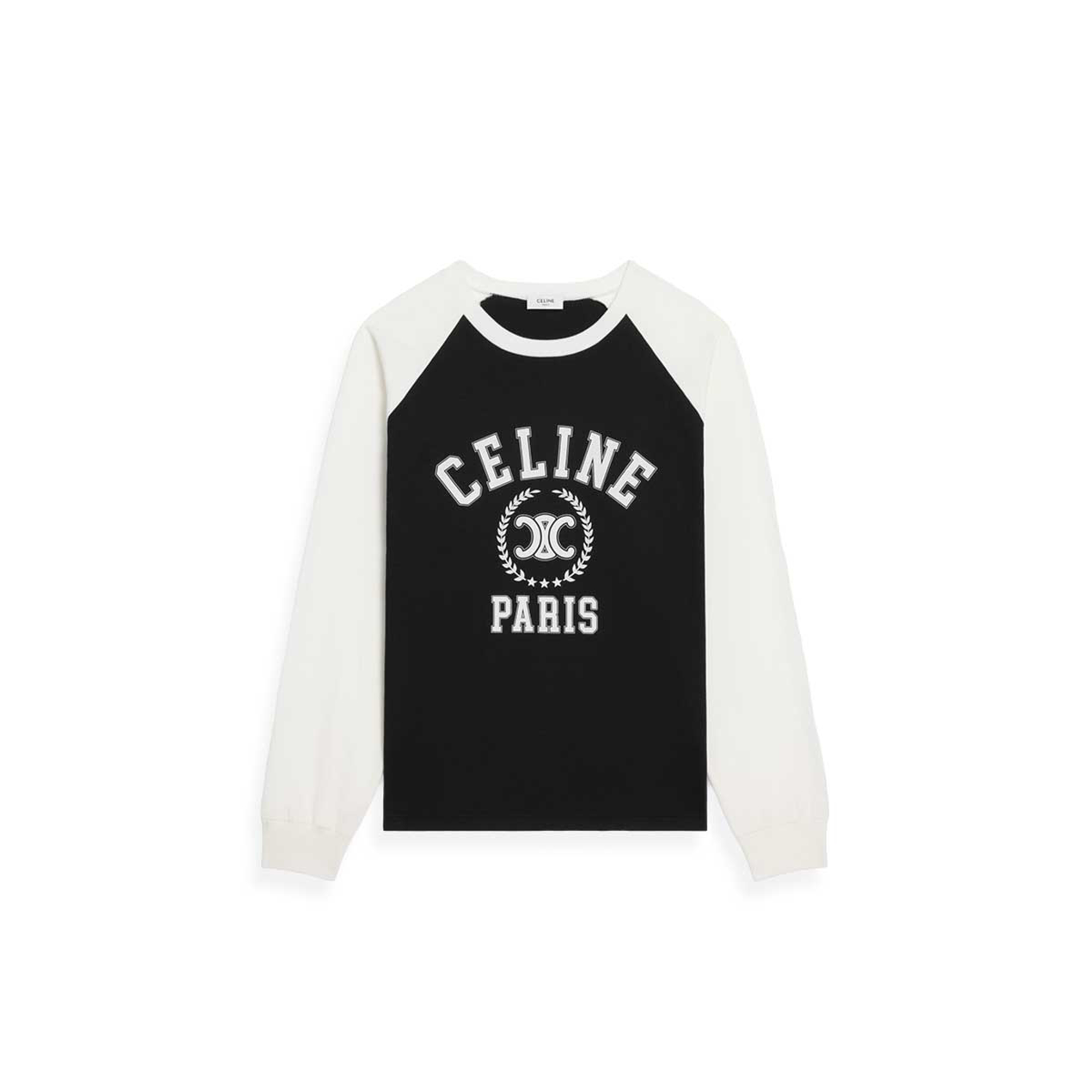 Ce1i*e loose t-shirt in cotton jersey black off white rx09y0i07.38ow
